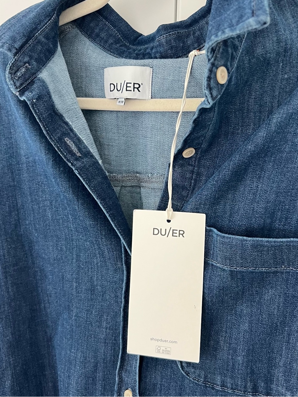 BNWT DU/ER Dark Blue Denim Button-Down Shirt - Picture 3 of 5